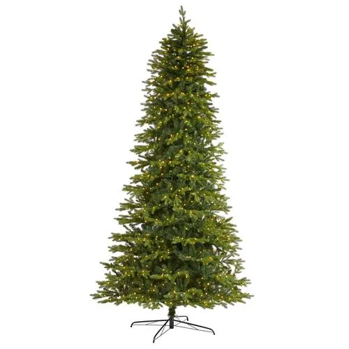 10'Belgium Fir “Natural Look" Artificial Christmas Tree with 1050 Clear LED Lights
