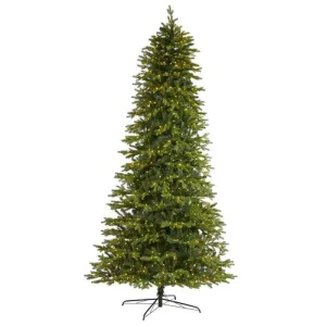 10'Belgium Fir “Natural Look" Artificial Christmas Tree with 1050 Clear LED Lights