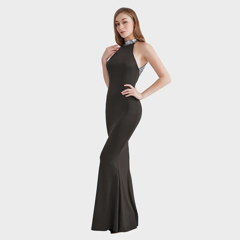 Bear Shoulder Sequins Slim Long Mermaid Party Dress