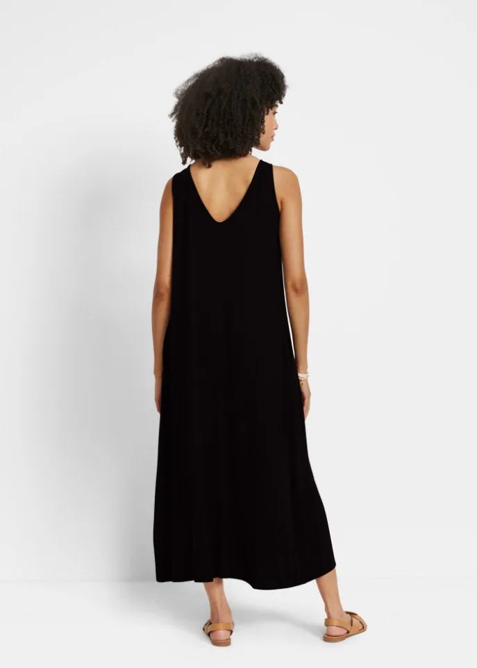 Bpc Bonprix Collection Sustainable Viscose Jersey Long Dress, Black
