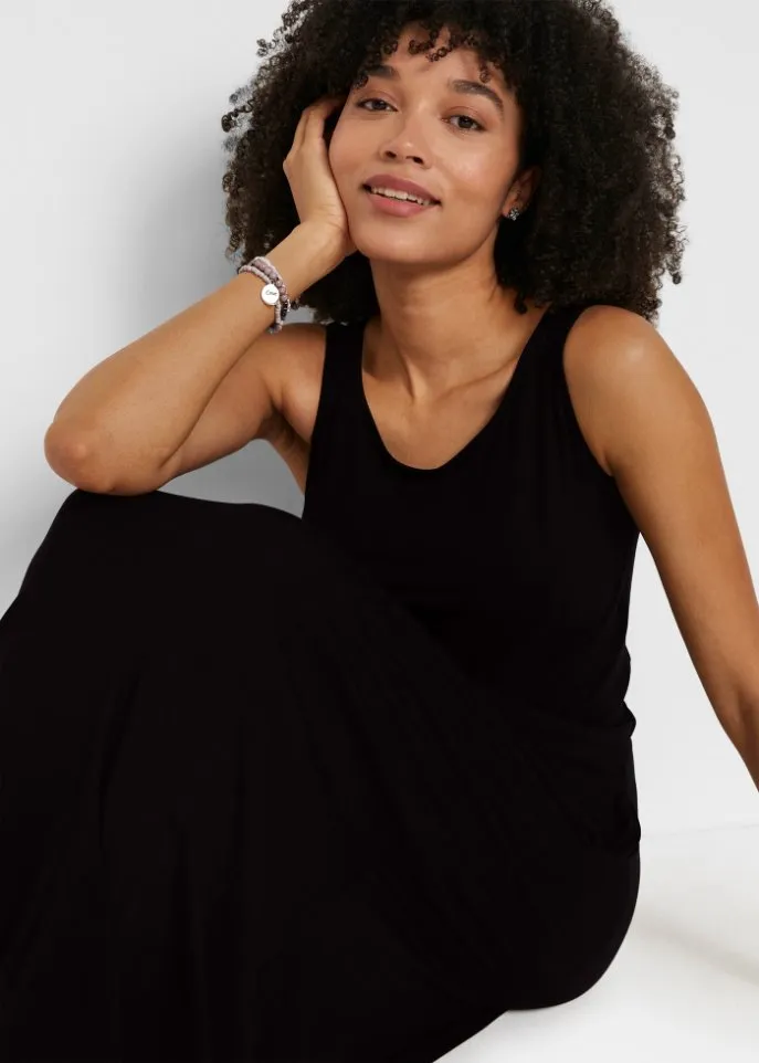 Bpc Bonprix Collection Sustainable Viscose Jersey Long Dress, Black