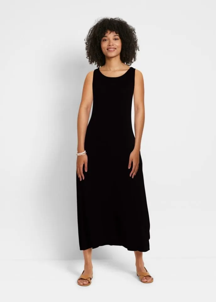 Bpc Bonprix Collection Sustainable Viscose Jersey Long Dress, Black