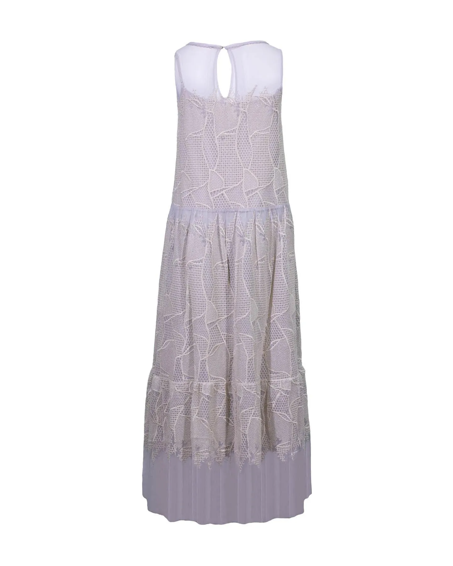 Embroidered Mesh Maxi Dress