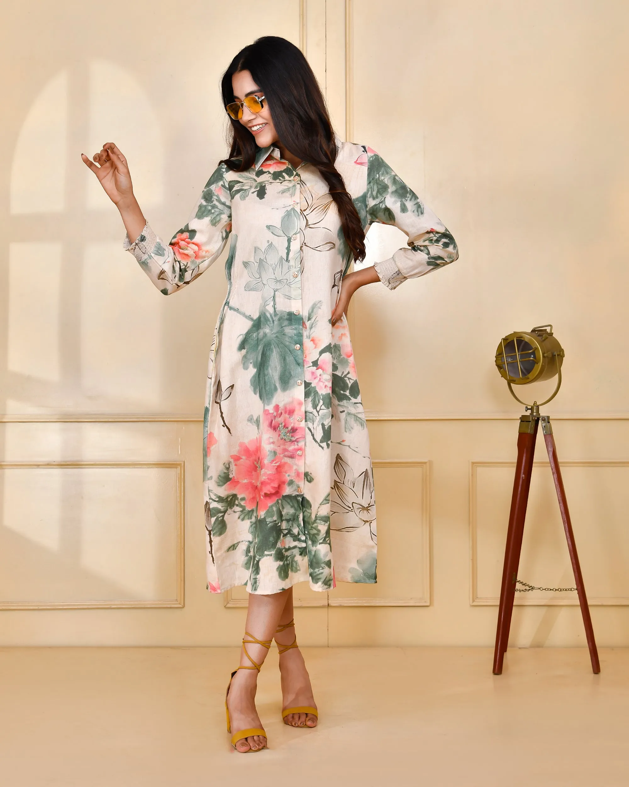 Floral Cotton Long Dress