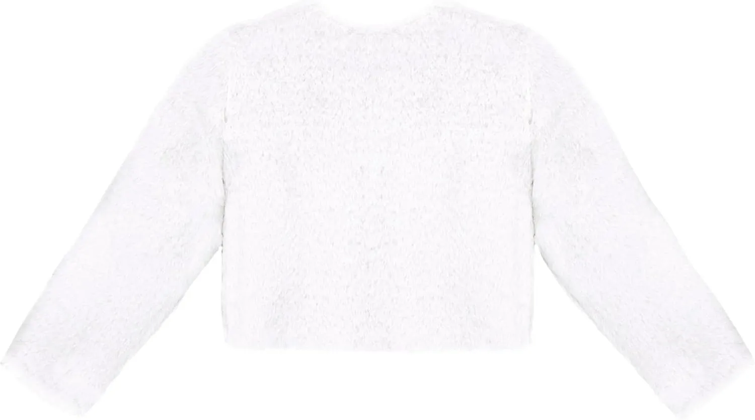Lilax Girls Cozy Faux Fur Bolero Shrug Long Sleeve Crew Neck Dress Coat