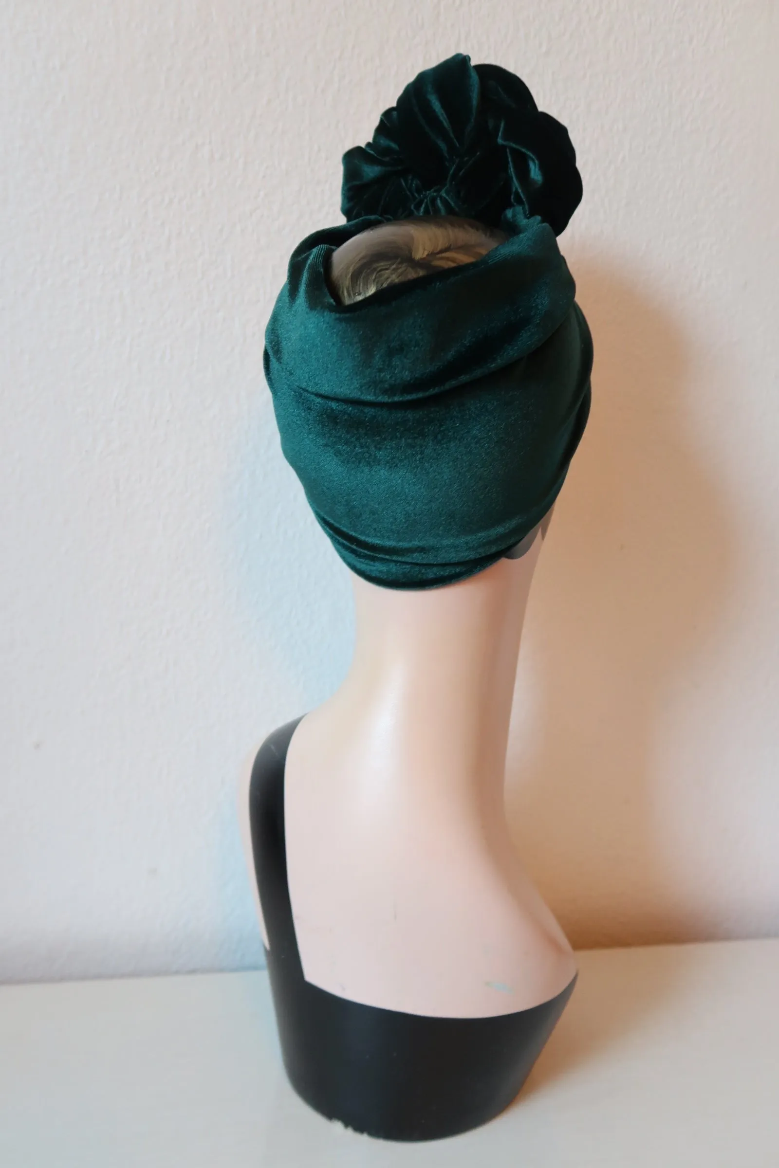 Made To Order: SMALL KNOT Velvet Headband in 4 colours in black, claret, bottle green & dusky pink
