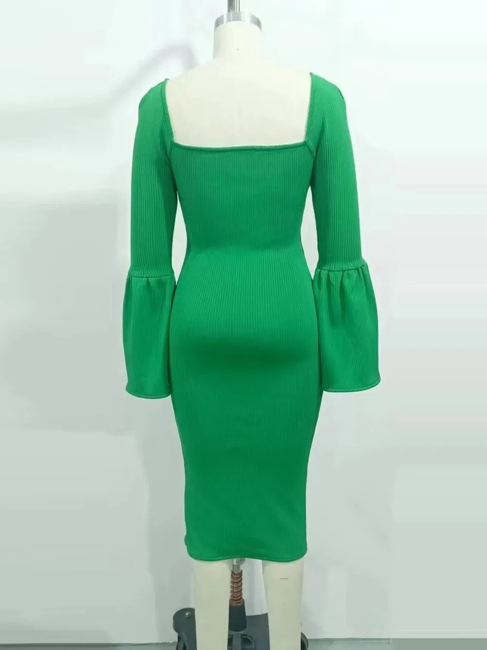 Pre Order:  Green Cutout Front Backless Dress