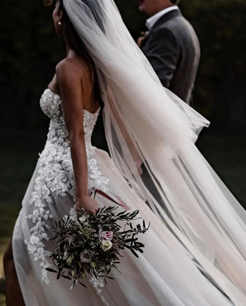 Romantic Bohemio 3D Lace Sweetheart Wedding Dresses Bridal Gowns, SW377