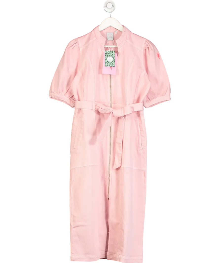 Scamp & Dude Pink Rinse Wash Denim Zip Detail Dress UK 14