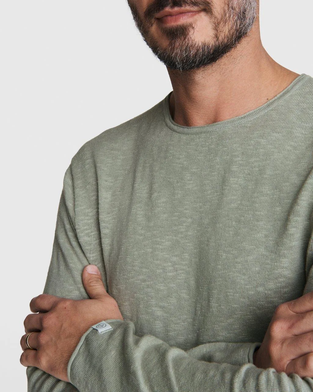 Tucker Cotton Linen Crew - Dusty Sage