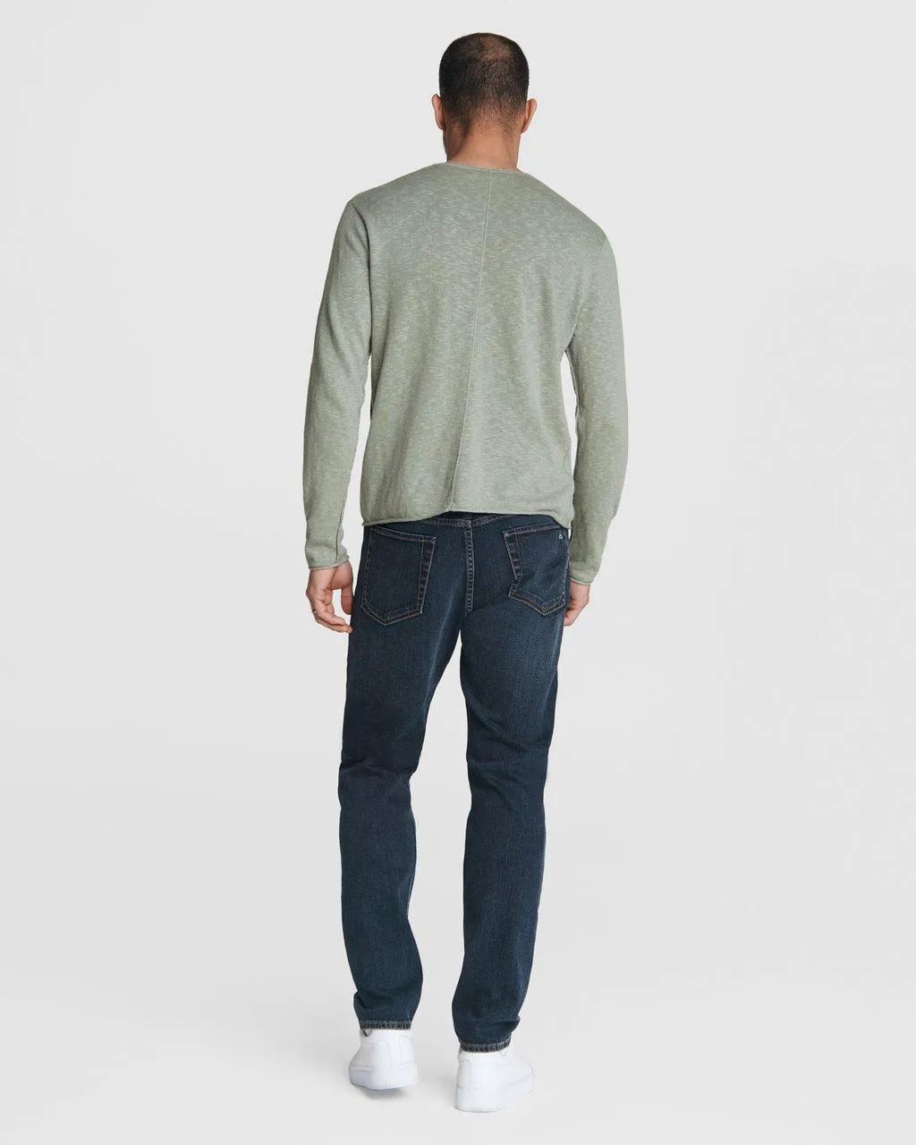 Tucker Cotton Linen Crew - Dusty Sage